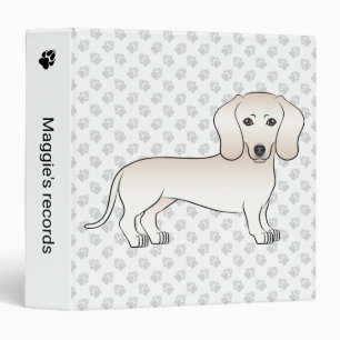 Cream Smooth Coat Dachshund Cartoon Dog With Paws Binder