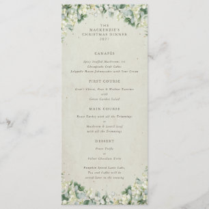 Cream Snowberry Christmas Dinner Flat 4 Course Menu