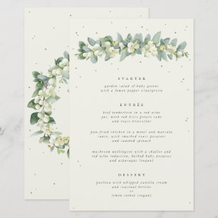 Cream Snowberry + Eucalyptus 3 Course Wedding Menu