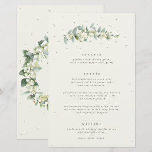 Cream Snowberry + Eucalyptus 3 Course Wedding Menu