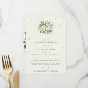 Cream Snowberry + Eucalyptus 4 Course Wedding Menu