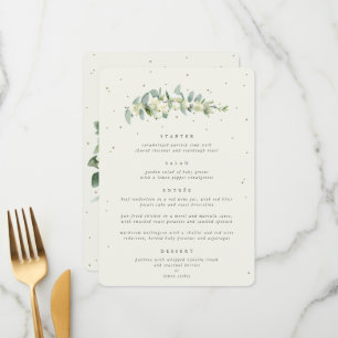 Cream Snowberry + Eucalyptus 4 Course Wedding Menu