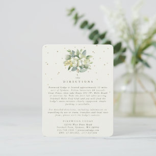 Cream Snowberry+Eucalyptus Bouquet Directions Enclosure Card