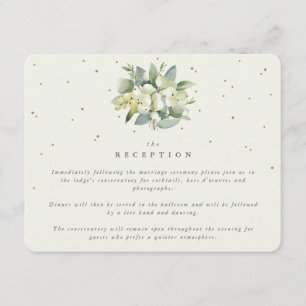 Cream Snowberry+Eucalyptus Bouquet Reception Enclosure Card
