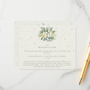 Cream Snowberry+Eucalyptus Bouquet Reception Enclosure Card