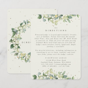 Cream Snowberry+Eucalyptus Edged Directions Enclosure Card