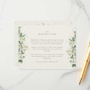 Cream Snowberry+Eucalyptus Edged Reception Enclosure Card