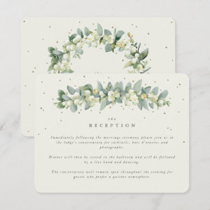 Cream Snowberry+Eucalyptus Garland Reception Enclosure Card