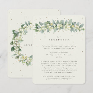 Cream Snowberry+Eucalyptus Garland Reception Enclosure Card
