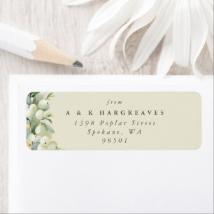 Cream Snowberry+Eucalyptus Holiday Return Address