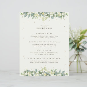 Cream Snowberry+Eucalyptus Wedding Drinks/Bar Menu