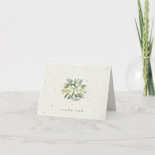 Cream Snowberry+Eucalyptus Wedding Note Thank You Card