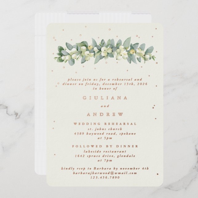 Cream Snowberry+Eucalyptus Wedding Rehearsal (Envelope)
