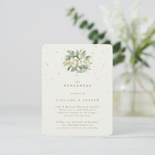 Cream Snowberry+Eucalyptus Wedding Rehearsal Enclosure Card
