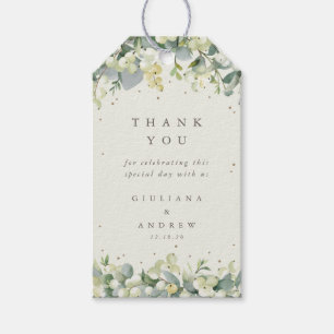 Cream Snowberry+Eucalyptus Wedding Thank You Gift Tags