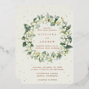 Cream Snowberry+Eucalyptus Wreath Winter Wedding