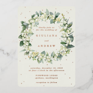 Cream Snowberry+Eucalyptus Wreath Winter Wedding