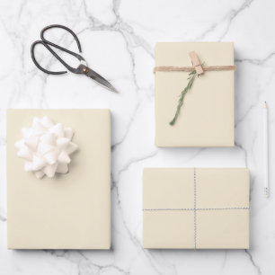 Cream Solid Colour Wrapping Paper Sheets