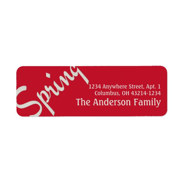 Cream Spring Word Art 2 Return Address Labels (Front)