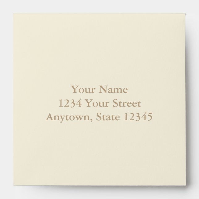 Cream Square Envelope with Custom Address (Front)