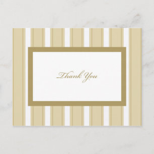 Cream Stripe Sympathy Thank You Postcard