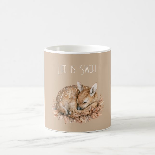 Cream Sweet Deer Coffee Mug (Center)