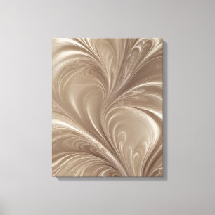 Cream Swirl - Soft Beige Abstract Flowing Design Canvas Print