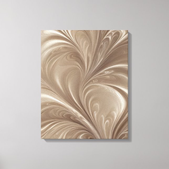 Cream Swirl - Soft Beige Abstract Flowing Design Canvas Print (Front)