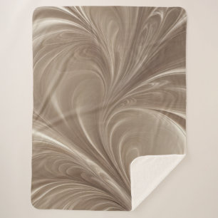 Cream Swirl - Soft Beige Abstract Flowing Design Sherpa Blanket