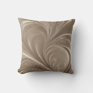 Cream Swirl - Soft Beige Abstract Flowing Design Throw Pillow