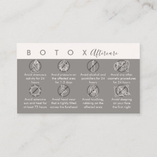 Cream Tan Botox Aftercare Instructions Business Card