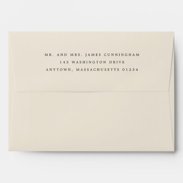 Cream Tan with Return Address Envelope (Back (Top Flap))