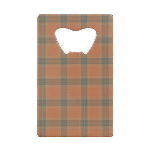 Cream Tartan Credit Card Bottle Opener