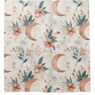 Cream Terracotta Crescent Moon Floral Celestial