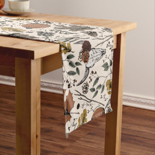 Cream Thanksgiving Cow Skull Fall Harvest Long Table Runner