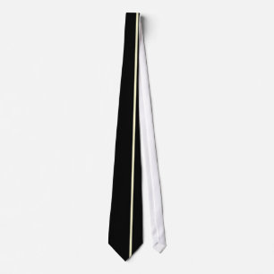 Cream Thin Vertical Line on Black Offset Right Tie