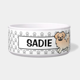 Cream Tibetan Spaniel Cartoon Dog