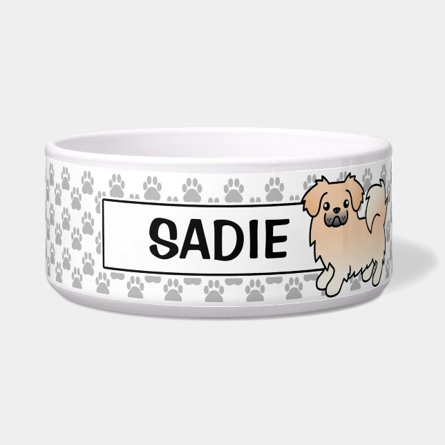 Cream Tibetan Spaniel Cartoon Dog (Front)