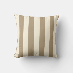 Cream Tofu Khaki Oyster Stripe Throw Pillow
