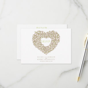 Cream tulip monogram meal option wedding event RSVP card