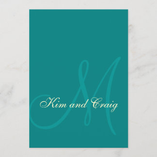 Cream Turquoise Modern Wedding Invitations