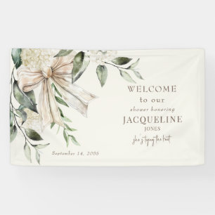 Cream Tying the Knot Bow Shower Welcome Sign
