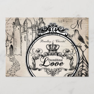 Cream Unconditional Love 5x7 Wedding Invitation