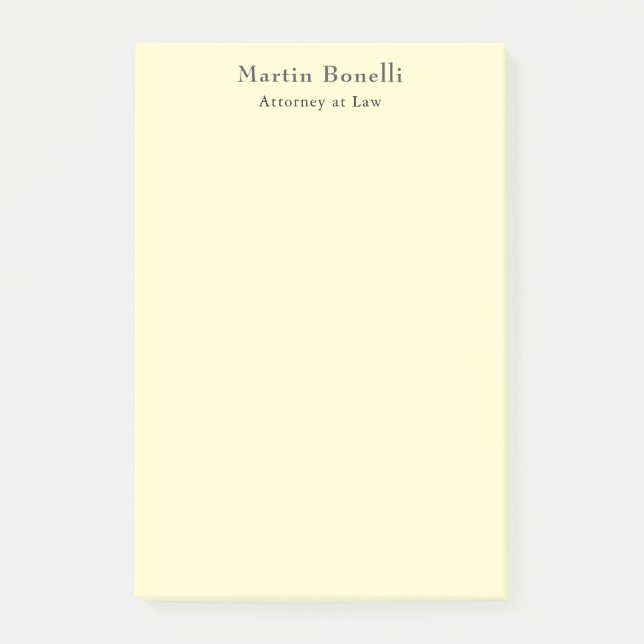 Cream Unique Classic Personalized Custom Own Name Post-it Notes (Front)