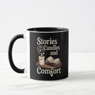 Cream Vintage Book and Candle Mug
