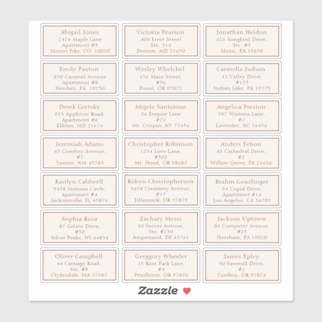 Cream Vintage Fall Baby Shower Guest Address (Sheet)