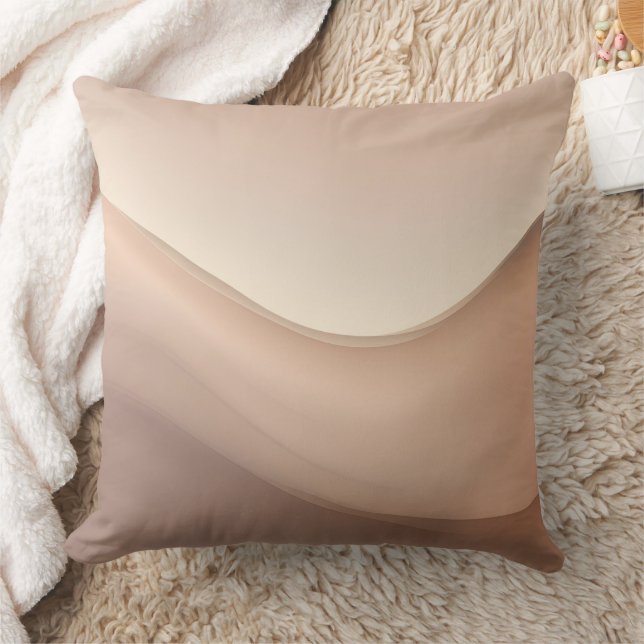Cream Waves AI art  Throw Pillow (Blanket)