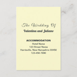 Cream Wedding Accommodation Portrait Enclosure Card