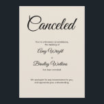 Cream Wedding Cancelled Announcement Elegant Card<br><div class="desc">Here's a simple card to notify your guests if it's become necessary to announce that your wedding has been called off. Use the template fields to add your personal details and make this elegant, minimalist design your own. The cream background can be changed to any colour you prefer. All fonts...</div>