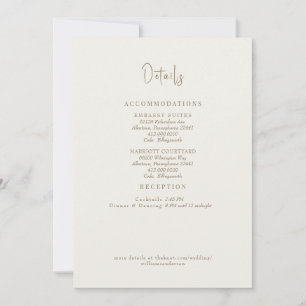 Cream Wedding Details Fall Foliage Enclosure Invitation